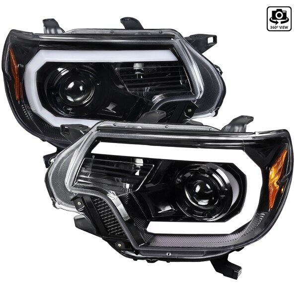 Spec-D Tuning 12-15 Toyota Tacoma Projector Headlights- Black, 2LHP-TAC12BK-TM 2LHP-TAC12BK-TM - main